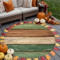 thumbnail image 4 of Retro Green Brown Wood Grain Washable Round Area Rug 5 ft, Vintage Farmhouse Country Style, Soft Non Slip Rugs Stain Repellent Indoor Felt Carpet for Living Dining Room Bedroom Home Office, 4 of 9