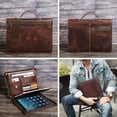 thumbnail image 3 of Bigcan Leather Portfolio Case for 12.9" iPad Pro – Multi-Functional Organizer with AirTag Slot, Laptop Pocket & Custom Engraving, 3 of 12