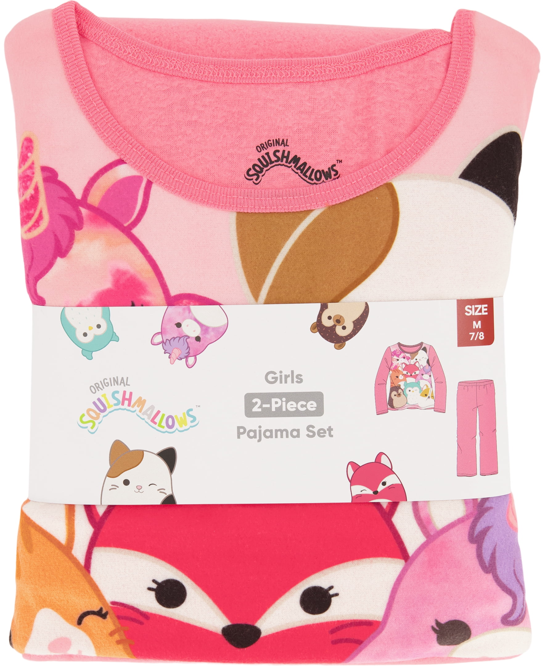 Girls Licensed Character Long Sleeve Top and Pants Sleep Set,  2-Piece, Sizes 4-12