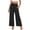 Black*, variant on Women's Pants Wide Leg High Waisted Ankle Length Solid Color Summer Flowy Casual Palazzo Sweatpants with Pocket Vacation Playful Trousers