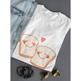 thumbnail image 3 of Bread Love Cute Bread Couple Graphic Women White T-Shirt, Female Large, 3 of 4