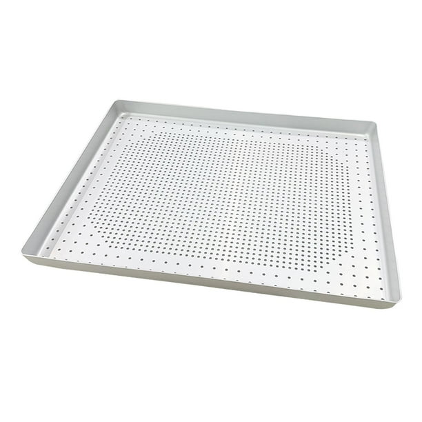 Bandeja perforada de media hoja de aluminio para hornear postres franceses, fácil de limpiar, para pizza 30x25x3cm