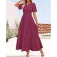 thumbnail image 4 of Vestido largo ZESICA 2025 de verano con manga corta y cuello en V para mujer, 4 of 7