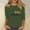 #519-Green, variant on Wowcloth Woman's Carnival Print Casual T-shirt, Round Neck with Three-Quarter Sleeves in Loose Fit, Cotton Material for Daily Use