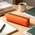 thumbnail image 6 of Lksixu Small Pencil Case, Solid Color Pencil Pouch with Smooth Zipper, Simple Stationery Organizer, Compact Pen Holder Portable Travel Cosmetic Makeup Bag, Orange, 6 of 9