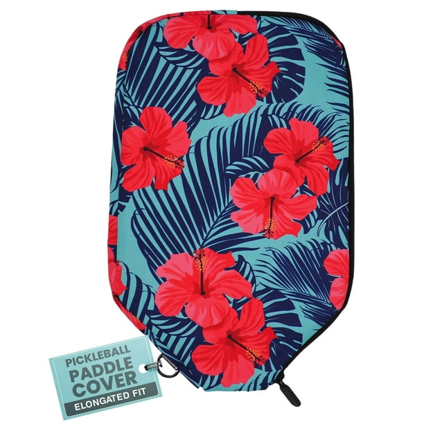 Funda alargada para paleta de Pickleball Palms-O-Aces: proteja su paleta con nuestras fundas duraderas y acolchadas alargadas - Cierre de cremallera y cubierta alargada de material de lona