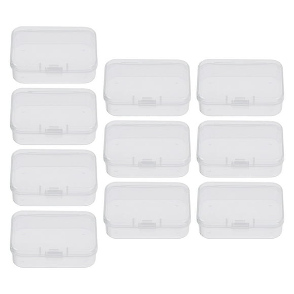KAKOWELY Boîtes en Plastique 10 Pcs Boîtes de Rangement Rectangulaires Transparentes pour Cure-Guitres (Transparentes) 2.52"X1.73"X0.79 Pouces
