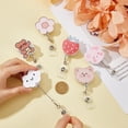 thumbnail image 5 of 6Pcs Acrylic Badge Reel Holders Cartoon Reel Retractable Nurse Badge Holders Cute Badge Reel Clips with Alligator Clip for Doctor Teacher Strawberry/Flower/Bear, 5 of 7