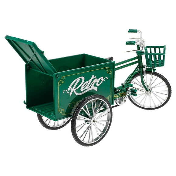 Vintage Metal Tricycle Model Retro Decorative Piece for Home Cabinet or Desktop