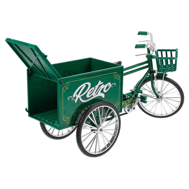 Vintage Metal Tricycle Model Retro Decorative Piece for Home Cabinet or Desktop
