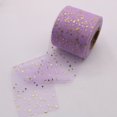thumbnail image 1 of Nvzi Rollo de cinta de tul de tela con estampado en caliente de 25 yardas con diseño de luna y estrellas, 6 cm de ancho, para decoración,cinta decorativa para manualidades, color morado, 1 of 5