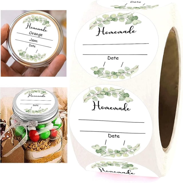 SUTENGDA Watercolor Floral Canning Stickers 2inch Write on Date Contents Homemade Canning Labels for Handmade Mason Jars Spice Container 500Pcs