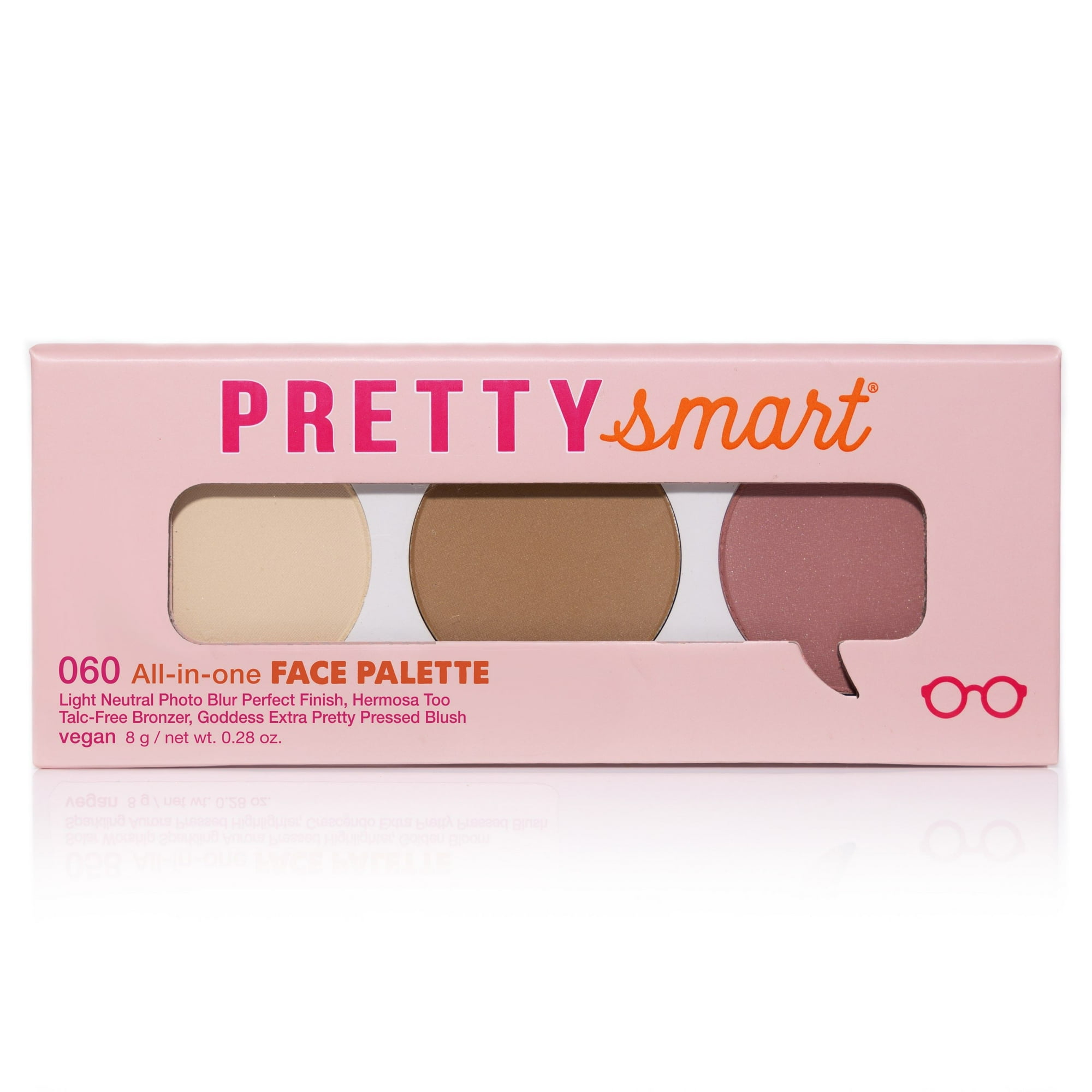 Pretty Smart All-in-one Face Palette 060 Light Neutral Photo Blur Perfect Finish Hermosa Too Talc-Free Bronzer Goddess Extra Pretty Pressed Blush 8g