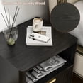 thumbnail image 5 of Fluted Nightstands Set of 2, Black Night Stands with 2 Drawers and Open Shelves, Wooden Bedside Table Modern Design End Table for Bedroom Living Room Sofa Office (2, Black), 5 of 9