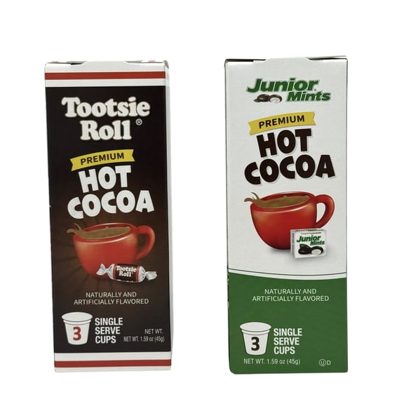 Tootsie Roll & Junior Mints Premium Hot Cocoa KCups Bundle, 6 Single Serve Cups