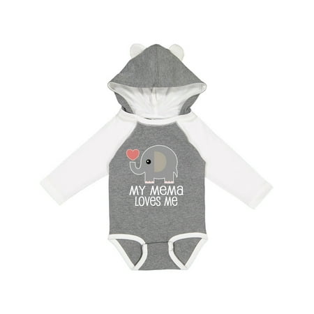 

Inktastic My Mema Loves Me Gift for Grandchild Gift Baby Boy or Baby Girl Long Sleeve Bodysuit