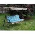 thumbnail image 3 of Kozyard Alicia Patio Porch Swings with Comfortable Cushion ( 3 Seats Blue ), 3 of 6