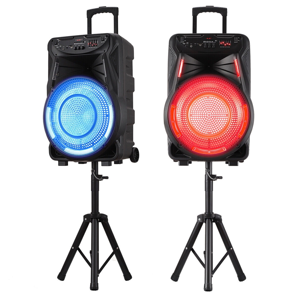2700W Portable Bluetooth Speaker with Tripod Stand 15" Woofer Party PA Sound System Horn Tweeter Mic