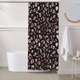 thumbnail image 6 of Shower Curtain, Trendy shiny rose gold leopard Waterproof Fabric Plastic Shower Curtain, Drying Fast Bathroom Curtain with 9 Buttonholes, Ruffle Shower Curtain 60x72in, 6 of 8