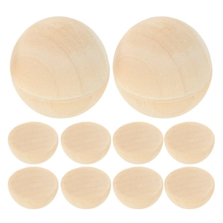 GAXIRE Craft Beads Loose Half Beads Wood 100Pcs