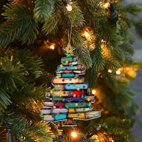 Nilvkv Christmas Tree Ornaments Book Tree Shaped Wall Hanging Pendants, CHRlSTMAS-GlFTs for Family Gatherings, Christmas Decorations, Wall Decor
