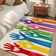 Colorful Hands Print Area Rugs 2.7'x5', Washable Small Throw Rugs for ...