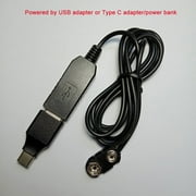 Techinal 6F22 9V Battery Eliminator Replace 9-Volt Batteries By USB/Type C Power Supply