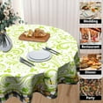 thumbnail image 4 of St Patrick''s Day Gnome Tablecloth Round 60 Inch Green Shamrock Decorative Table Cloth Holiday Washable Table Cover for Kitchen Dining Room, 4 of 8