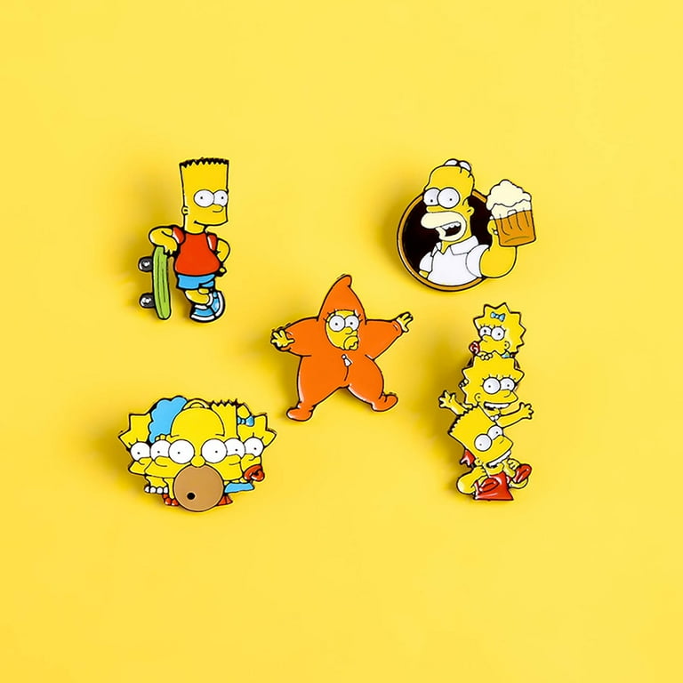 60'Simon Simple ピーナッツ キャラクター バッチ9個セット ZILEFSILK 9 Pcs Funny Animation The Simpsons Pack Enamel Pins Set