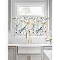 thumbnail image 2 of Half Window Curtain 36 Inches Long, Dragonfly Window Treatment Curtain Drapes, Watercolor Colorful Nature Painting Art Small Tier Curtains for Bathroom Over Sink, 27.5"x36", 2 Panels, 2 of 7