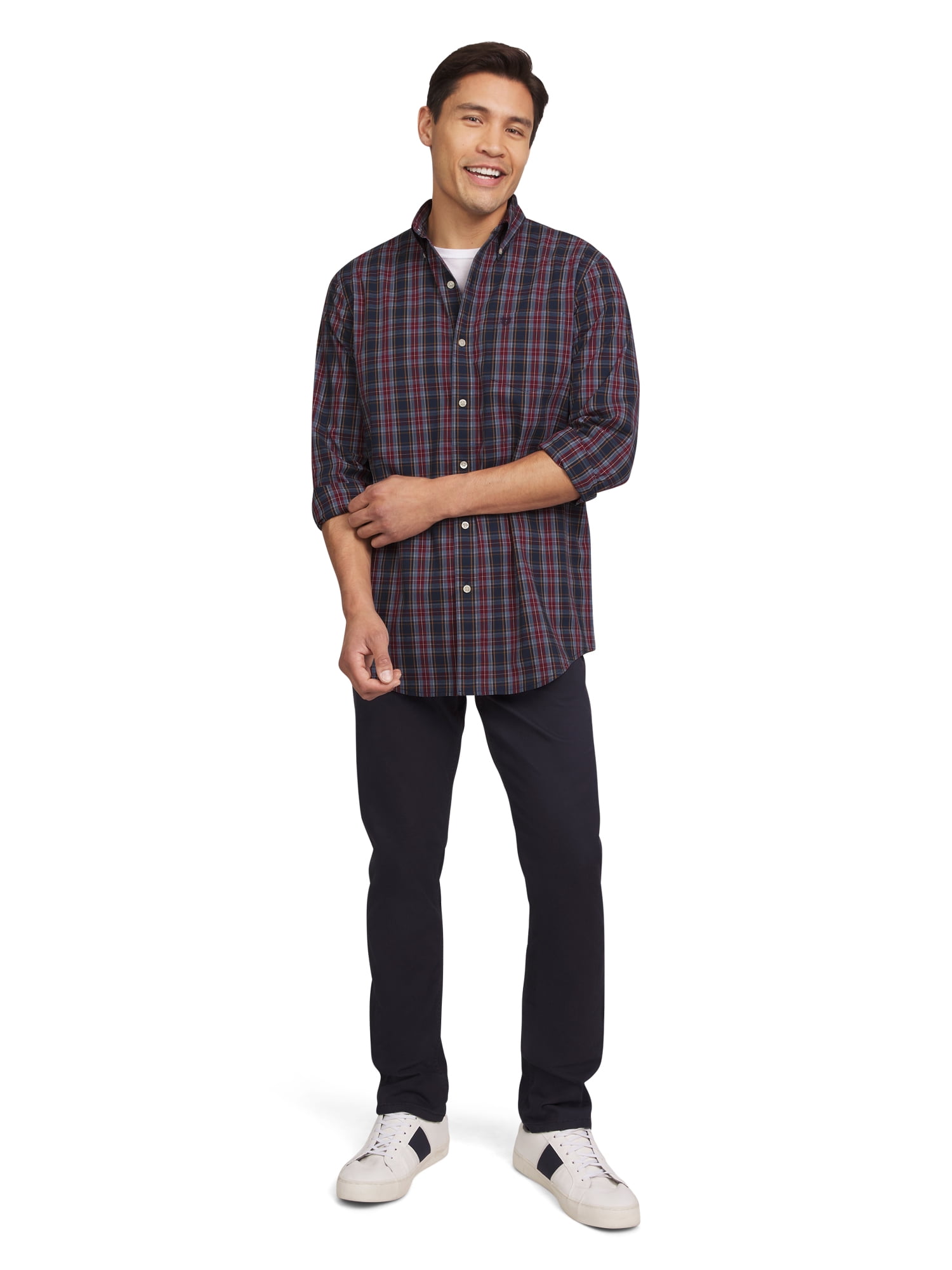 Chaps Men's & Big Men's Classic Long Sleeve Stretch Button-Down Shirt, Sizes S-2XL