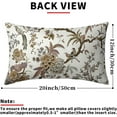 thumbnail image 4 of Chinoiserie Pillow Covers 12x20 Inch Set of 2 Brown White Floral Birds Decorative Throw Pillows Rustic Vintage Flowers Pillow Cases Cotton Rectangle Cushion Cover Decor for Couch Bed Sofa, 4 of 6