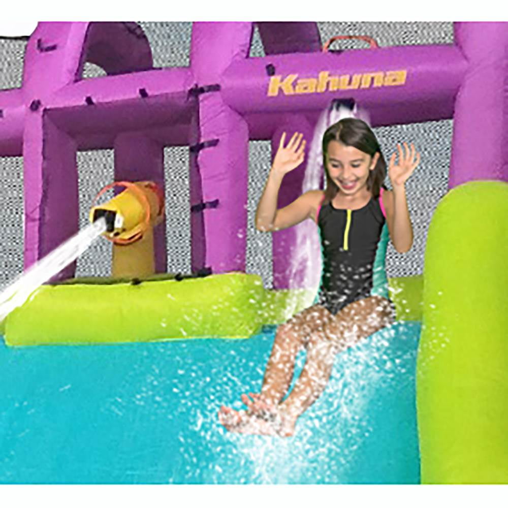 kahuna mega blast inflatable backyard kiddie pool and slide water park