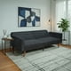 thumbnail image 5 of Ilios Innova | Sofá Cama Aren Tapizado en Lino Negro Diseño Nórdico con Respaldo Dividido Reclinable Brazos y Estructura de Madera Futón Moderno para Sala de Estar, 5 of 9