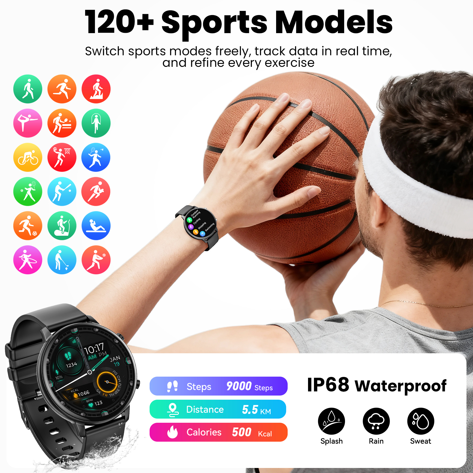 Joautrial Smart Watch 1.39" Fitness Tracker photo 3
