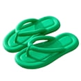 thumbnail image 2 of Wide Flip Flops for Women Rubber Shower Thong Basic Walking Sandals Summer Indoor Shoes (Green 7), 2 of 8