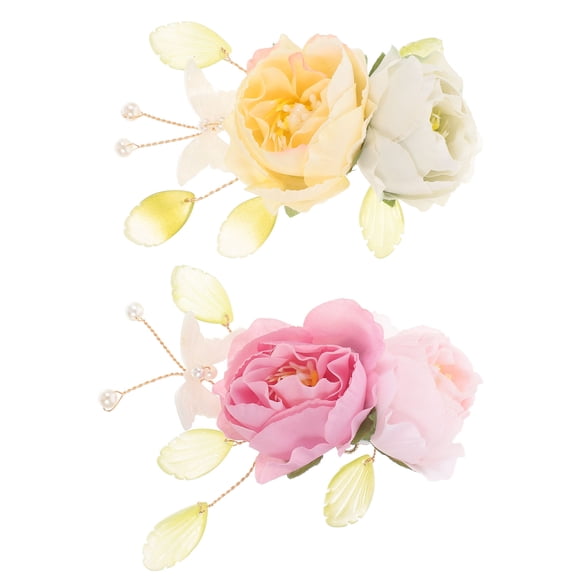 Mobutofu 2Pcs Hair Barrette Clips Small Size for Brides and Wedding Guests