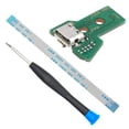 thumbnail image 1 of Conector de Puerto USB de Carga Compatible con Controlador PlayStation PS4 Dualshock 4 Modelo: JDS-050 / JDS-055 - Cable Flex de 12 Pines Incluido - (+) Destornillador, 1 of 3
