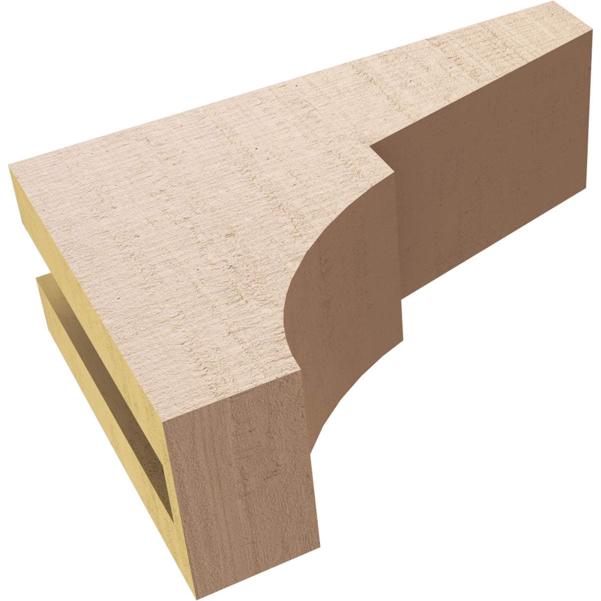 3"W x 9"D x 6"H Classic Monterey Rough Cedar Woodgrain TimberThane Corbel, Primed Tan