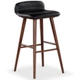 thumbnail image 3 of Safavieh Tazmyn Wood and Leather  Barstool in Black / Walnut, 3 of 12
