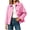 Pink, variant on Staron Women's Plaid Tops Casual Button Down Collared Long Sleeve Fall Coat Tops with Pockets, Black M