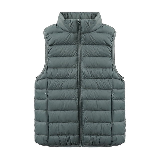 Veste en Duvet Automne et Hiver pour Femmes Courte Légère et à la Mode Col Montant Simple