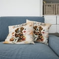 thumbnail image 2 of Hello Fall Brittany Spaniel Scarf Welcome Autumn with Leaves Pumpkins Pillow Cushion Double Sided Brittany Dog Lover Gifts Idea Throw Pillow - 00011, 2 of 4