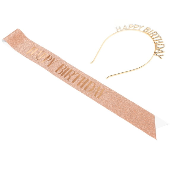 Headband Sash Sparkly Rhinestone Headdress Birthday Party Miss