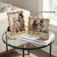 thumbnail image 5 of Concepts 4x6 Gold Picture Frame Scallop Resin with Tempered Glass – Decorative Photo Frame for Tabletop or Wall Display, Home Décor Family Picture Frames, 5 of 6