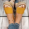 thumbnail image 6 of HomeDM Women's Flat Sandals Espadrilles Open Toe Slide Sandals Dressy Comfortable Slip On Summer Beach Sandals, Yellow Size 8.5, 6 of 9