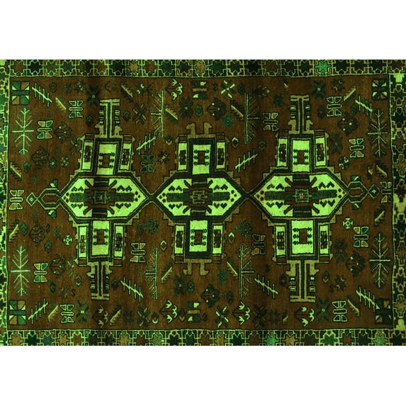 Ahgly Company Indoor Rectangle Persian Green Traditional Area Rugs, 5' x 7'