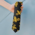 thumbnail image 2 of Yellow Bee Print Necktie - Wrinkle-Resistant Satin Formal Tie for Men (Ideal Gift for Honeybee Enthusiasts, Dry Clean Only), 2 of 5