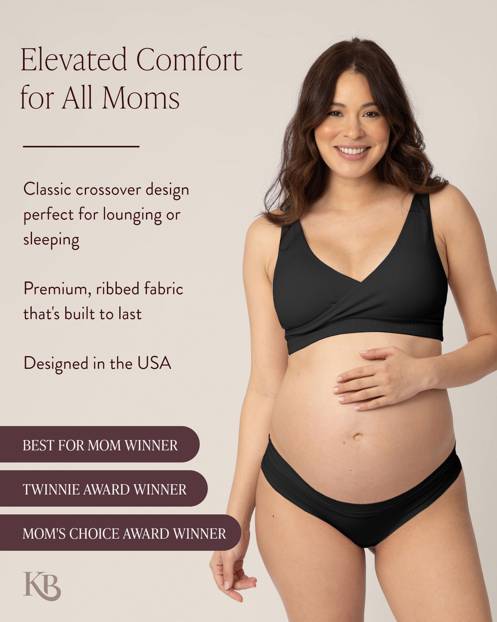 Kindred Bravely Maternity Sublime Adjustable Crossover Nursing and Lounge Bra, sizes S-1X, S-1X Busty