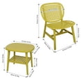 thumbnail image 5 of Syngar 3 Piece Patio Bistro Sets, Outdoor Chairs Set with Widened Seat, All-Weather Bistro Set, Backyard Conversation Chairs Set with 2 Armchairs and Coffee Table with Open Shelf, Yellow, 5 of 10